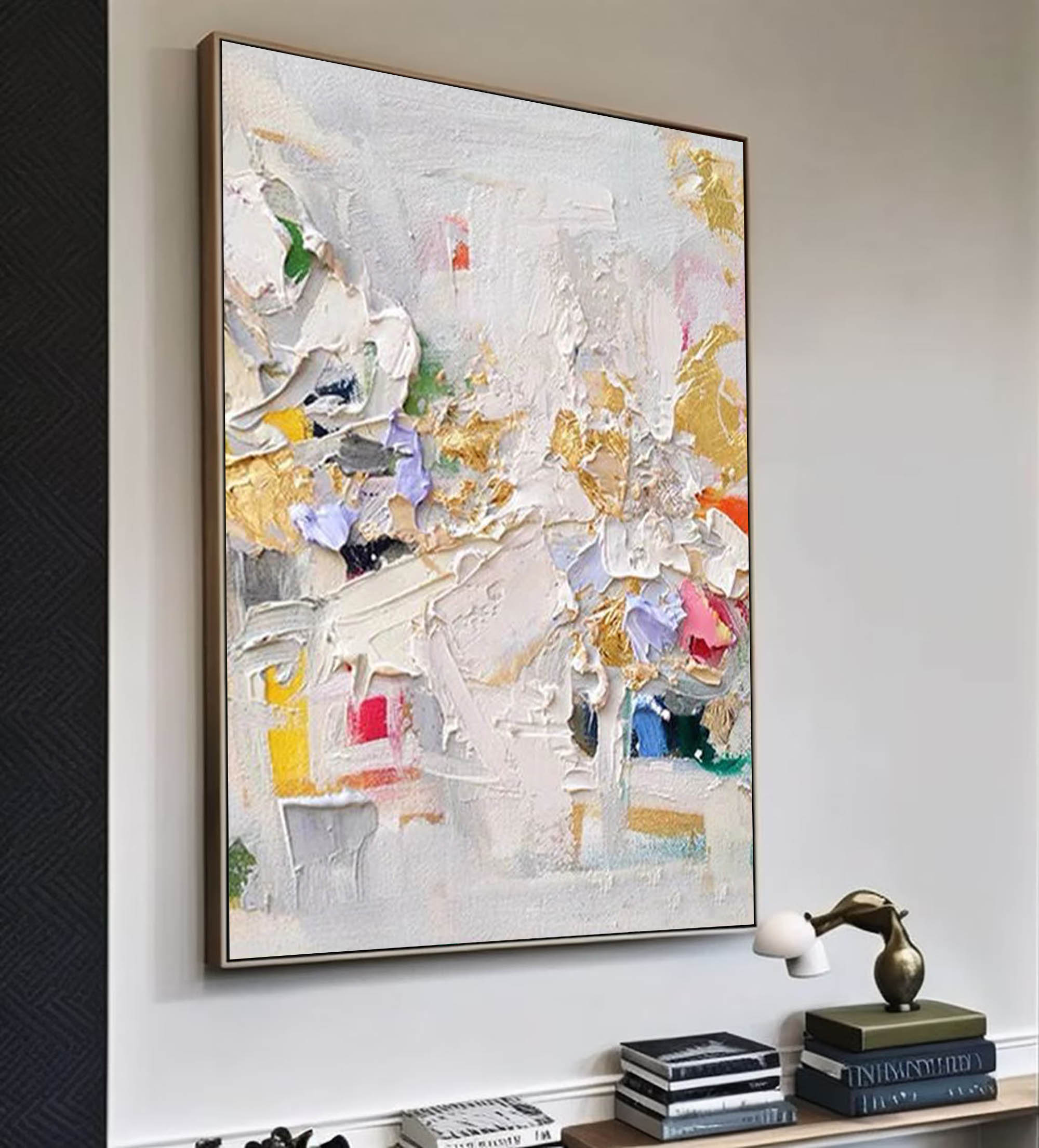 Elegant Textured Floral Abstract Canvas Art