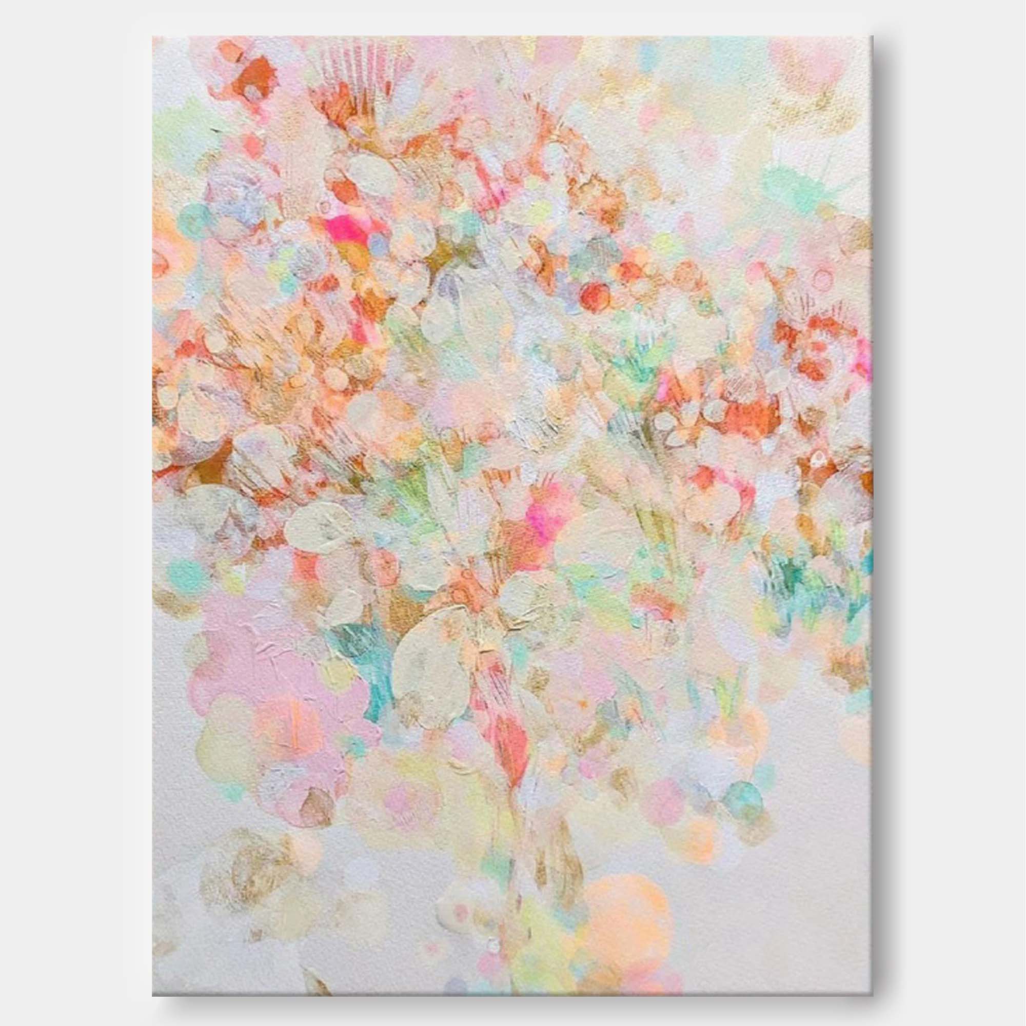 Wallart Whimsical Soft Pastel Abstract Floral Art