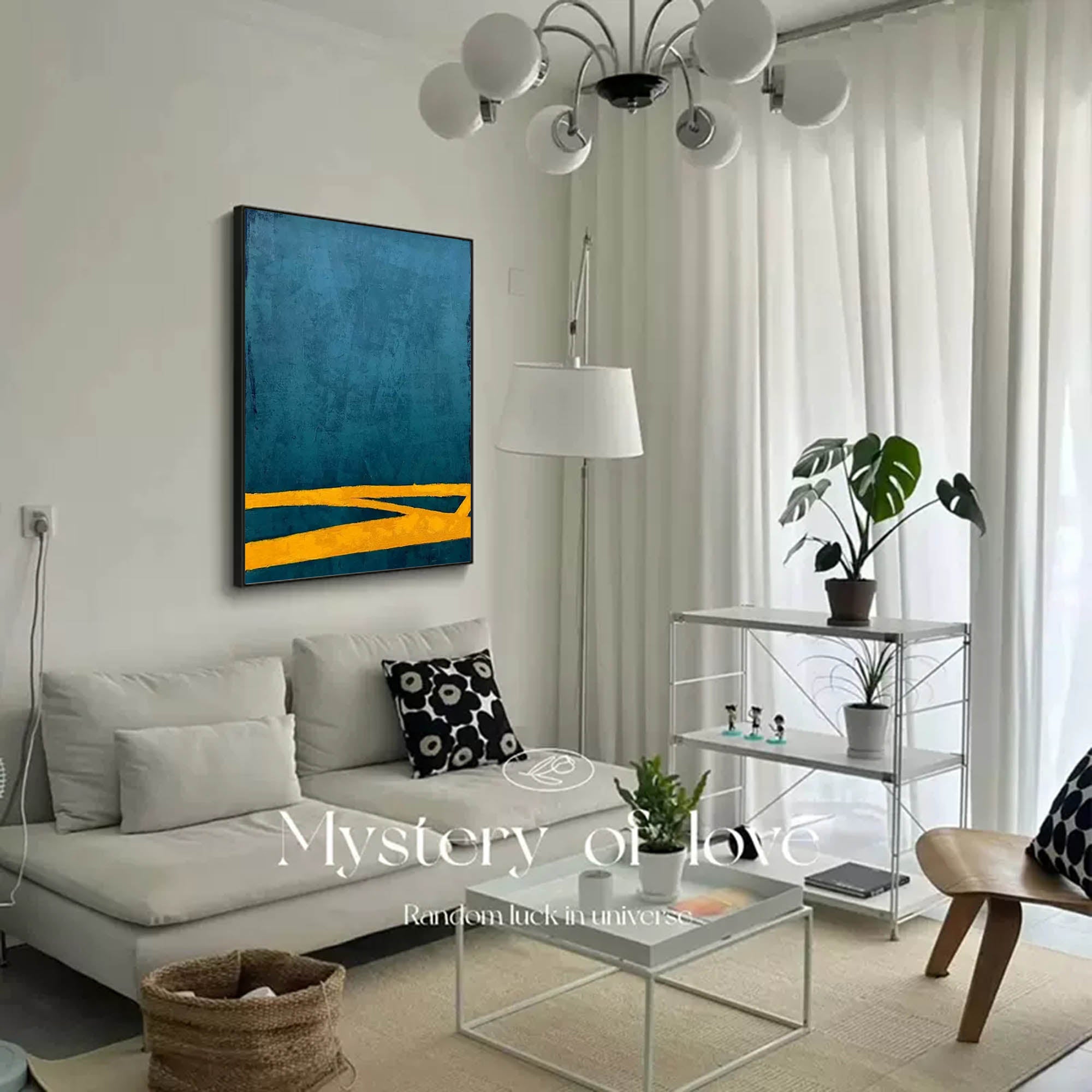 Wallart Teal and Gold Minimalist Canvas