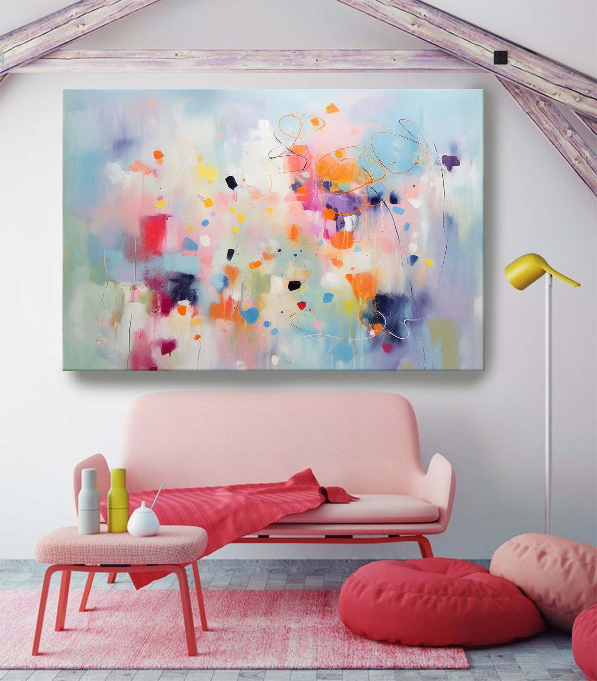 Wallart Vibrant Abstract Color Splash Art