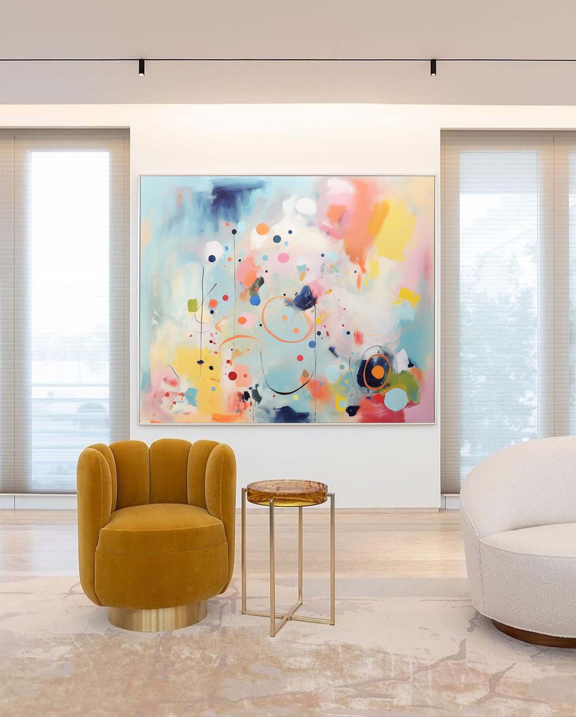 Wallart Whimsical Abstract Color Circles Art