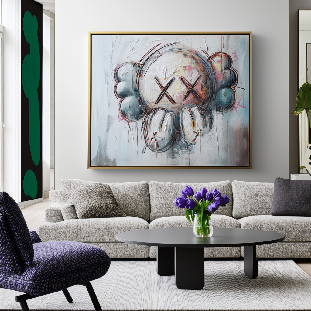 Emotive Companion – Modern KAWS-Inspired Abstract Wall Art